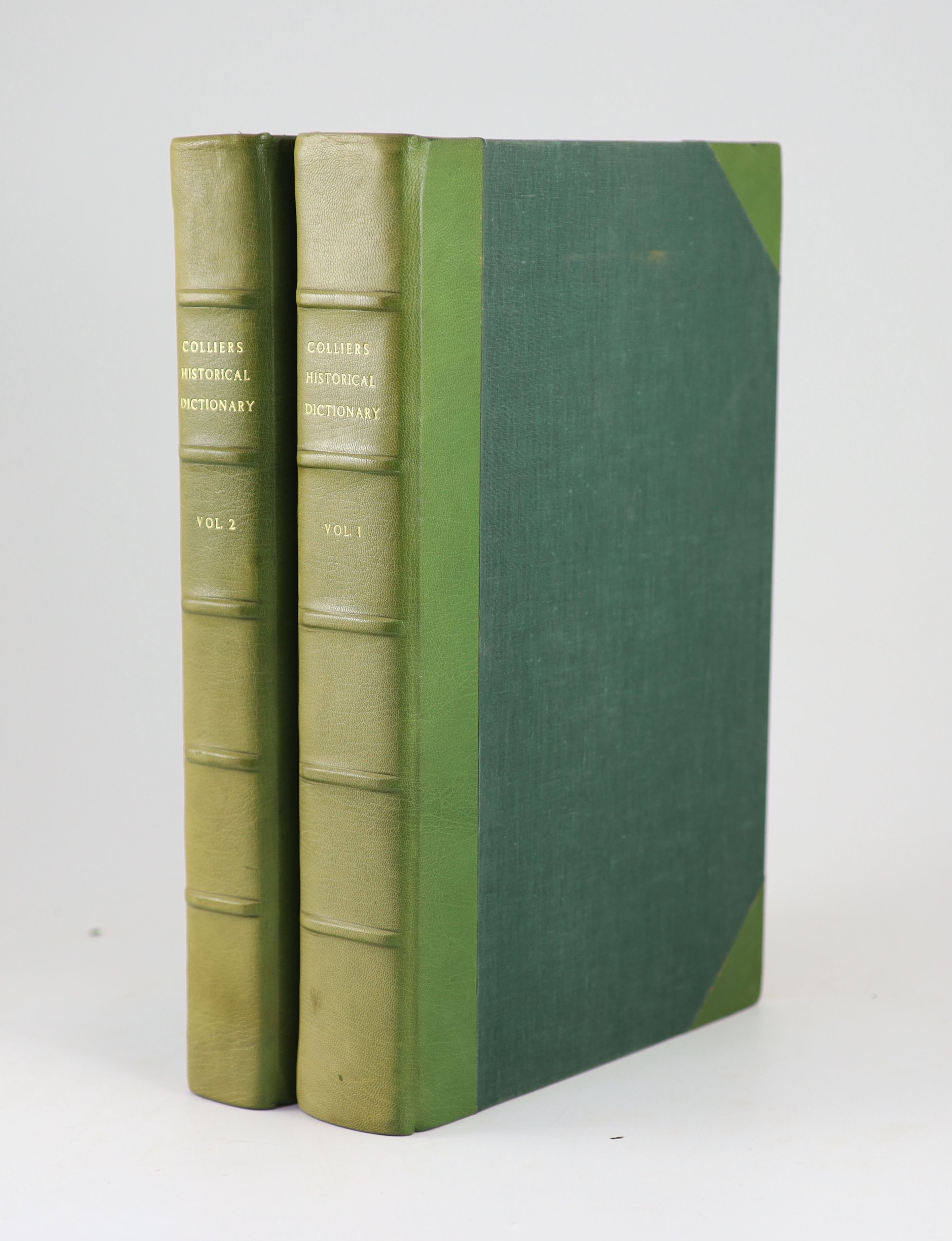 Collier, Jeremy - The Great Historical Geographical, Genealogical and Practical Dictionary ... 2nd edition, (etc.), 2 vols, port. frontis.; newly rebound half morocco and cloth, gilt-lettered panelled spines, folio. 1701